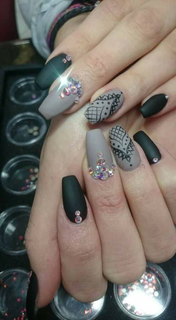 Elegant Diamond Manicure Gold Nails Boutique, Collingwood
