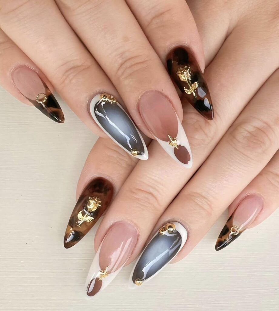 Elegant Diamond Manicure Gold Nails Boutique, Collingwood